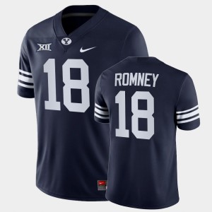 #18 Gunner Romney College Football BYU Cougars Big 12 Men Navy Jersey 660169-851