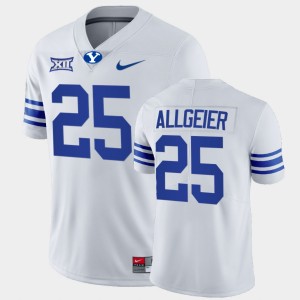 #25 Tyler Allgeier College Football BYU Big 12 Mens White Jersey 801386-130